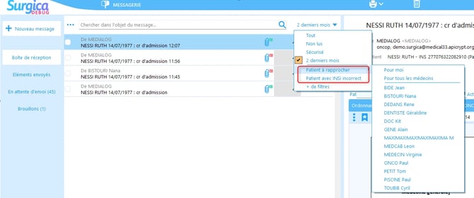 MSS - Gestion du filtrage des messages3