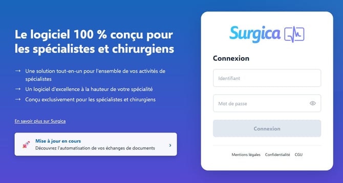 mire de connexion Surgica 2026